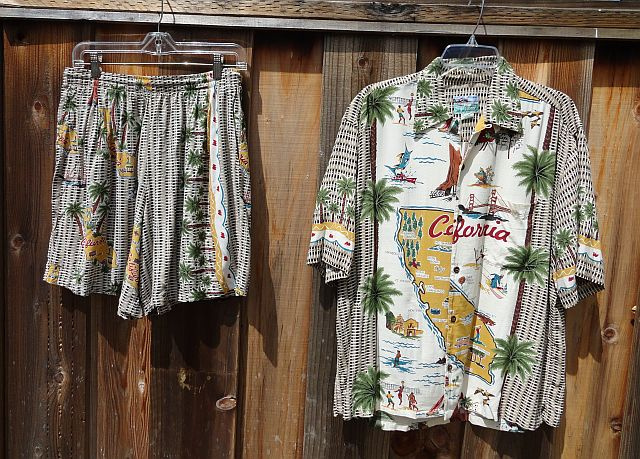 Vintage 80s 90s Reyn Spooner Silky Rayon California Shirt & Swim Trunks sz M